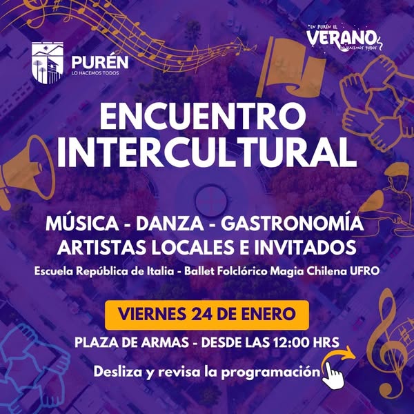 ENCUENTRO INTERCULTURAL EN PURÉN: MÚSICA, DANZA Y GASTRONOMÍA, EN PURÉN